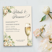 Petalen en Prosecco Cream Rozen Vrijgezellenfeest Kaart