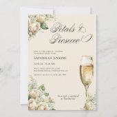 Petalen en Prosecco Cream Rozen Vrijgezellenfeest Kaart (Voorkant)