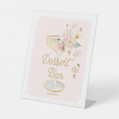 Petalen en Prosecco Dessert Bar Pedestal Sign Reclamebord Met Voetstuk (Voorkant)