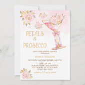 Petalen en Prosecco Elegant Bloemen Vrijgezellenfe Kaart (Voorkant)