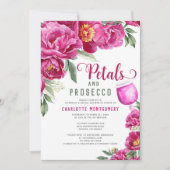 Petalen en Prosecco Elegant Bloemen Vrijgezellenfe Kaart (Voorkant)