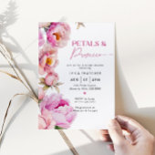 Petalen en prosecco felroze vrijgezellenfeest kaart