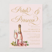 Petalen en Prosecco Floral Elegant Vrijgezellenfee Briefkaart (Voorkant)