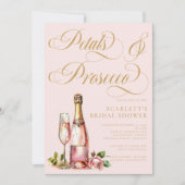 Petalen en Prosecco Floral Elegant Vrijgezellenfee Kaart (Voorkant)