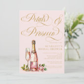 Petalen en Prosecco Floral Elegant Vrijgezellenfee Kaart (Staand voorkant)