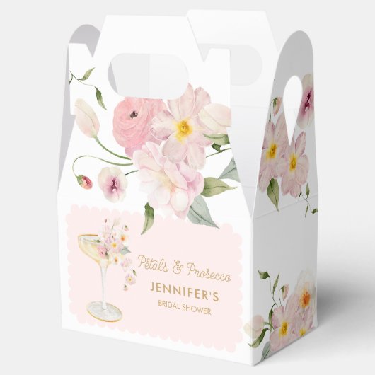 Petalen en Prosecco Floral Garden Vrijgezellenfees Bedankdoosjes (Geopend)