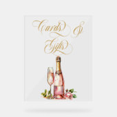 Petalen en Prosecco Kaarten en geschenken Vrijgeze Acryl Bord (Voorkant)