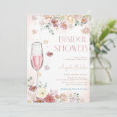 Petalen en Prosecco met Wildflower Vrijgezellenfee Kaart (Staand voorkant)