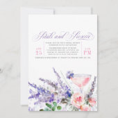 Petalen en Prosecco Paarse Bloemen Vrijgezellenfee Kaart (Voorkant)