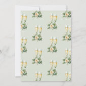 Petalen en Prosecco Peach Rozen Vrijgezellenfeest Kaart (Achterkant)