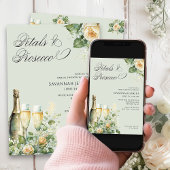 Petalen en Prosecco Peach Rozen Vrijgezellenfeest Kaart