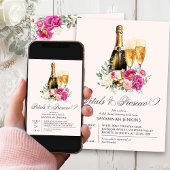 Petalen en Prosecco Pink Peony Vrijgezellenfeest Kaart