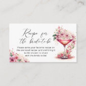 Petalen en Prosecco Roze Bloemen Recept Informatiekaartje (Voorkant)