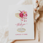 Petalen en Prosecco Roze Vrijgezellenfeest Bedankkaart