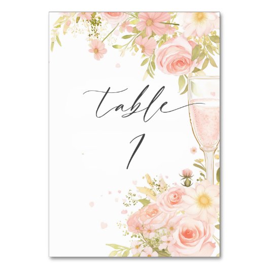 Petalen en Prosecco tafelnummer (Voorkant)