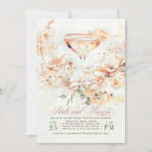 Petalen en Prosecco Terracotta Boho Vrijgezellenfe Kaart (Voorkant)