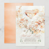 Petalen en Prosecco Terracotta Boho Vrijgezellenfe Kaart (Voorkant / Achterkant)