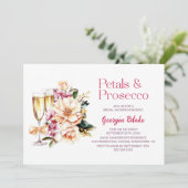 Petalen en Prosecco Vrijgezellenfeest Kaart (Staand voorkant)
