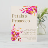 Petalen en Prosecco Vrijgezellenfeest Kaart (Staand voorkant)