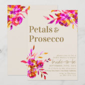 Petalen en Prosecco Vrijgezellenfeest Kaart (Voorkant / Achterkant)