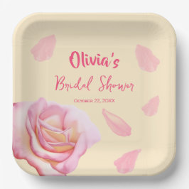 Petalen en Prosecco Vrijgezellenfeest Papier Borde Papieren Bordje