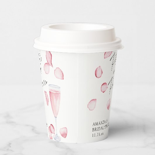 Petalen en Prosecco Vrijgezellenfeest Papieren Bekers (Rechts)