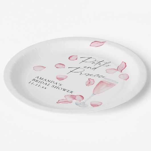 Petalen en Prosecco Vrijgezellenfeest Papieren Bordje (Gekanteld)