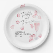 Petalen en Prosecco Vrijgezellenfeest Papieren Bordje (Voorkant)