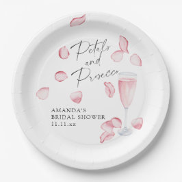 Petalen en Prosecco Vrijgezellenfeest Papieren Bordje