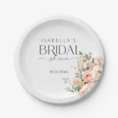 Petalen en Prosecco Vrijgezellenfeest Papieren Bordje (Voorkant)