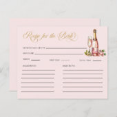 Petalen en Prosecco Vrijgezellenfeest Recept Kaart (Voorkant / Achterkant)