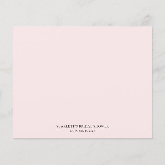 Petalen en Prosecco Vrijgezellenfeest Recept Kaart (Achterkant)