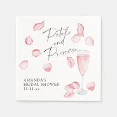 Petalen en Prosecco Vrijgezellenfeest Servet (Voorkant)