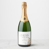 Petalen en Prosecco Vrijgezellenfeest Sparkling Wijnetiket (Voorkant)