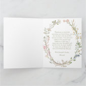 Petalen en Prosecco Vrijgezellenfeest Wildflower Bedankkaart (Binnen)