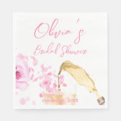 Petalen en Prosecco Vrijgezellenfeesten servetten (Voorkant)