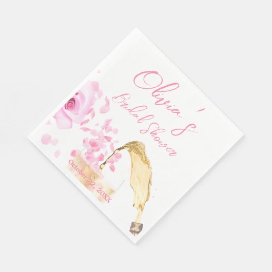 Petalen en Prosecco Vrijgezellenfeesten servetten (Hoek)