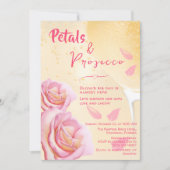 Petalen en Prosecco Waterverf Vrijgezellenfeest Kaart (Voorkant)