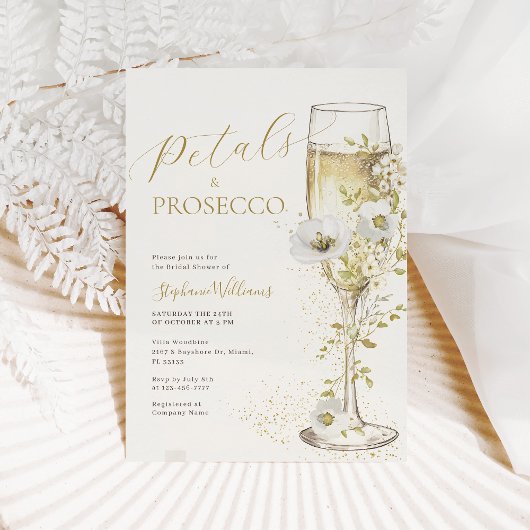 Petalen en Prosecco Wildflower Vrijgezellenfeest Kaart