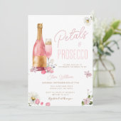 Petalen en Prosecco Wildflower Vrijgezellenfeest Kaart (Staand voorkant)