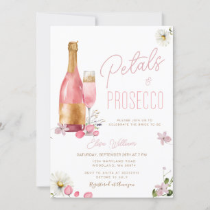 Petalen en Prosecco Wildflower Vrijgezellenfeest Kaart