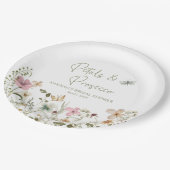 Petalen en Prosecco Wildflower Vrijgezellenfeest Papieren Bordje (Gekanteld)