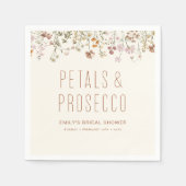 Petalen en Prosecco Wildflower Vrijgezellenfeest Servet (Voorkant)
