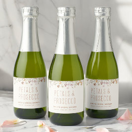 Petalen en Prosecco Wildflower Vrijgezellenfeest Sparkling Wijnetiket