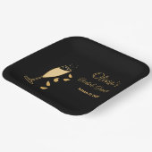 Petalen en Prosecco Zwart gouden Vrijgezellenfeest Papieren Bordje (Gebogen)