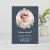  petalen | Foto van Birthday Party Invitation Kaart (Staand voorkant)