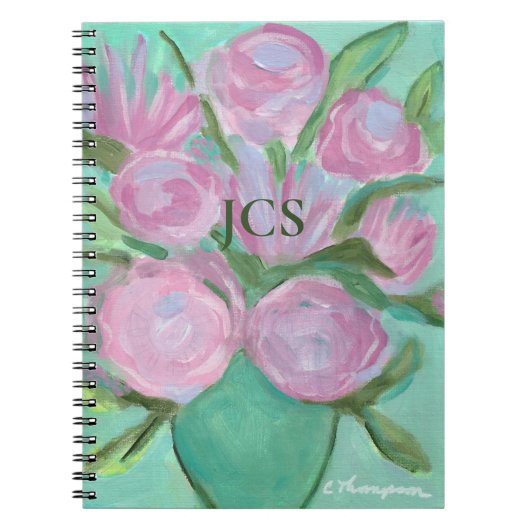 Petalen in roze notitieboek (Voorkant)