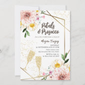 Petalen & Prosecco | Bloemenroze Vrijgezellenfeest Kaart (Voorkant)