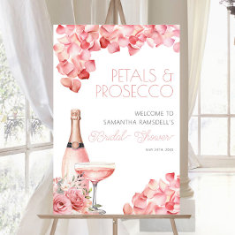 Petalen & Prosecco Roos Bloemen Vrijgezellenfeest  Poster
