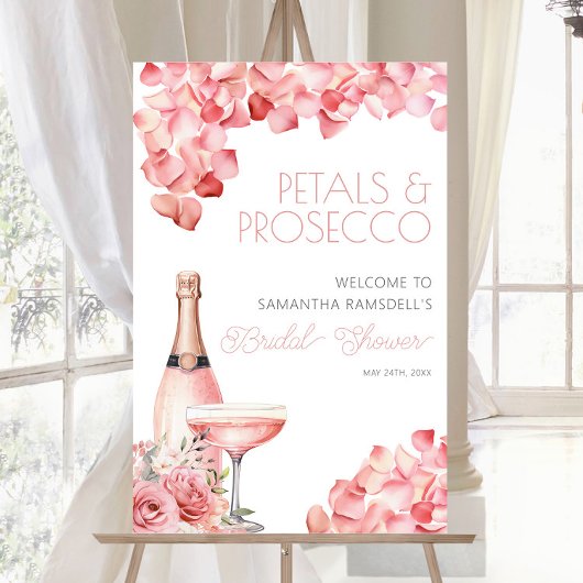 Petalen & Prosecco Roos Bloemen Vrijgezellenfeest  Poster